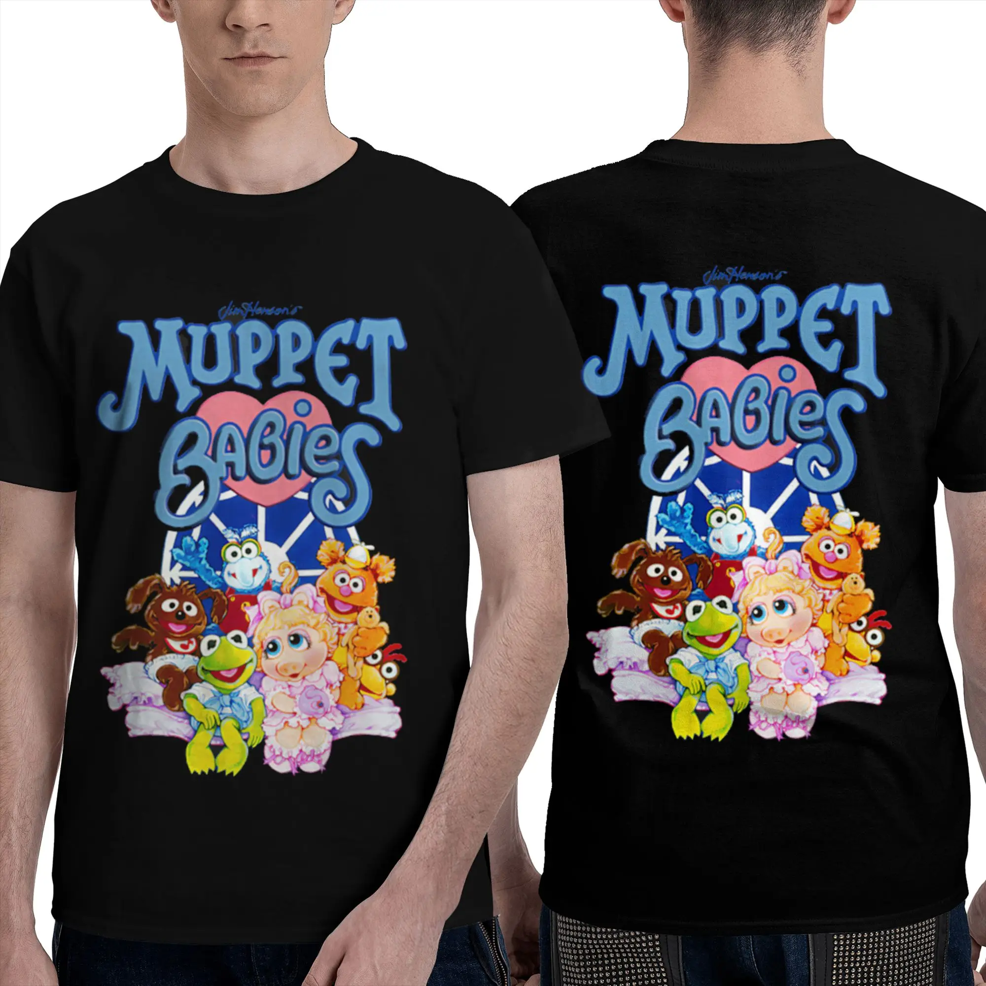 100% Cotton Muppet Babies T-Shirt Men's Double Sided T Shirt Men Round Neck Summer Shirts Tops S-6XL view 2