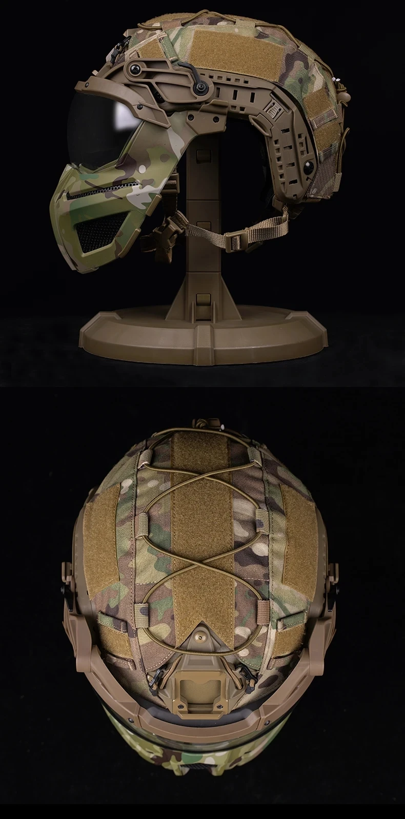 CE Self Defense Full Protection CSCamouflage Green Safety Face Mask Tactical Fast Helmet with Outdoor Protective Helme Visor