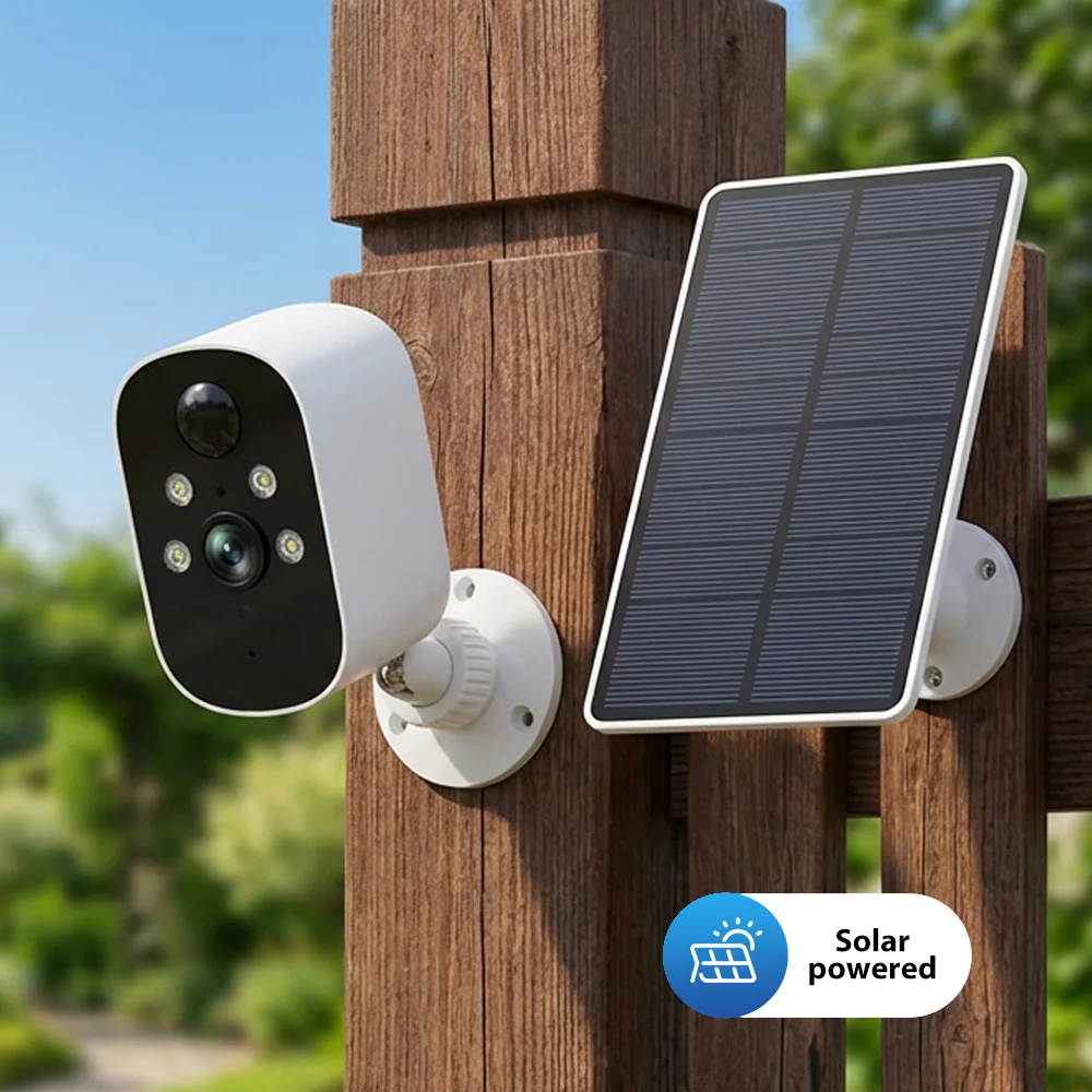 1440P HD Wireless Security Camera 2K WiFi Solar Battery Powered IP Camera IP65 Waterproof AI Motion 2-Way Audio Night Vision