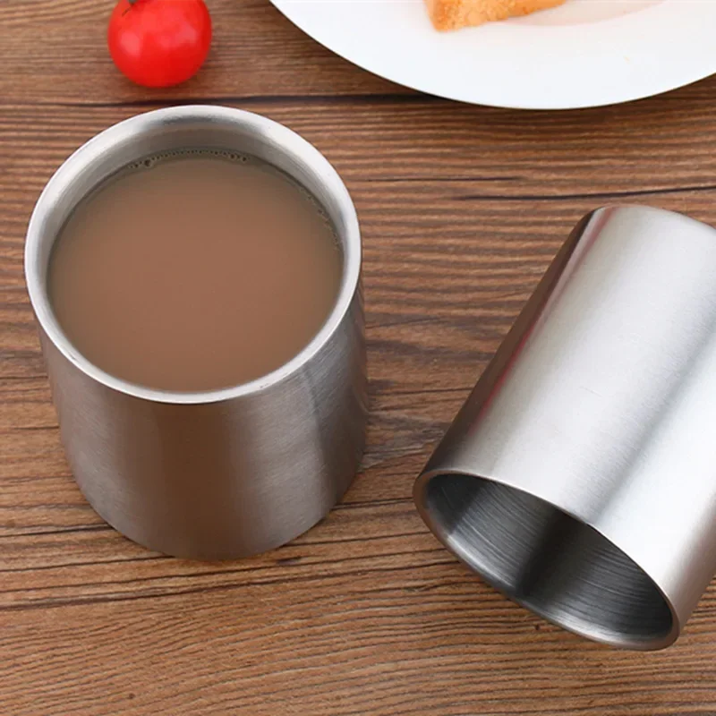 Stainless Steel Double Wall Coffee Mug Thickened No Handle Beer Milk Tea Cup Portable Water Cups Household Kitchen Drinkware