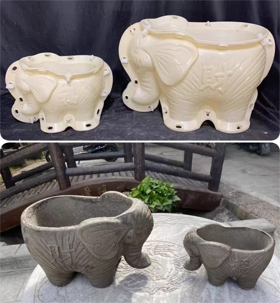 elephant ABS Flower pot molds for concrete planters molds plastic for garden house