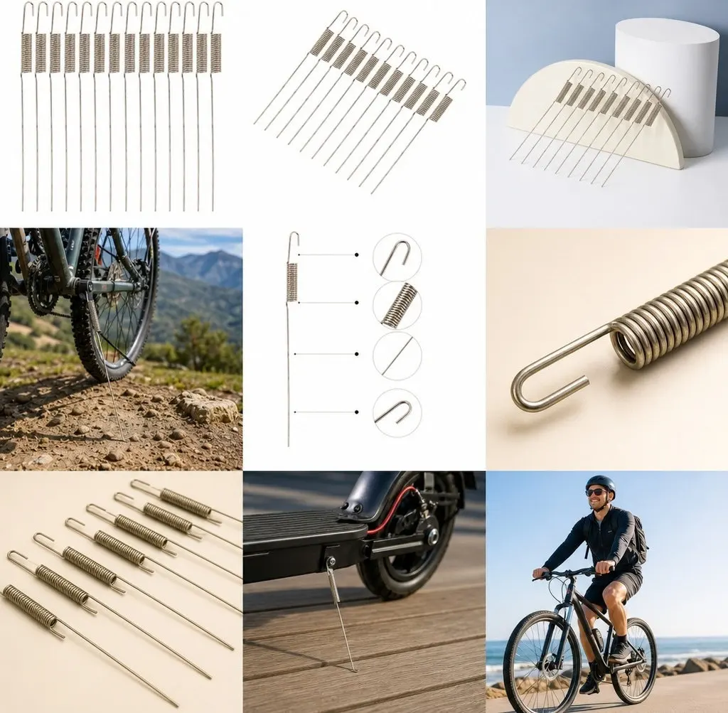 20Pcs Alloy Motorcycle Kickstand Spring Heavy Duty Universal Side Stand Replacement for Electric Scooter Mini Bike Bicycle