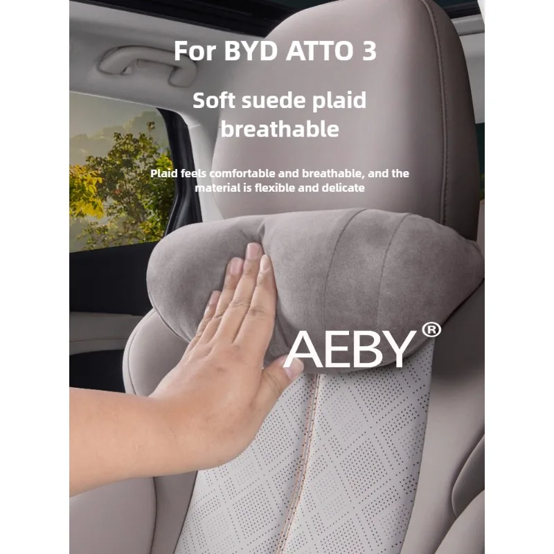 AEBY For BYD ATTO 3 Smart Driving Edition 2022-2025 Ergonomic Neck Car Seat Pillow Support,Car Neck Pillow & Back Cushion