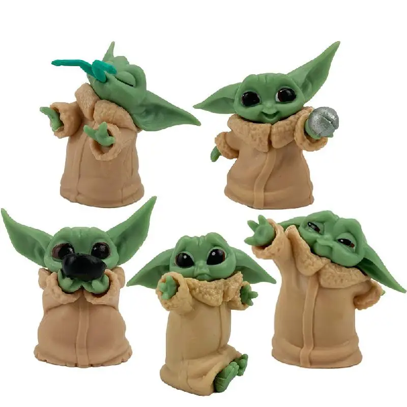 Figuras de acción de Baby Yoda Grogu Mandalorian para niños, juguetes de Star Wars, regalos de Navidad, 4-7cm, 5 piezas por juego