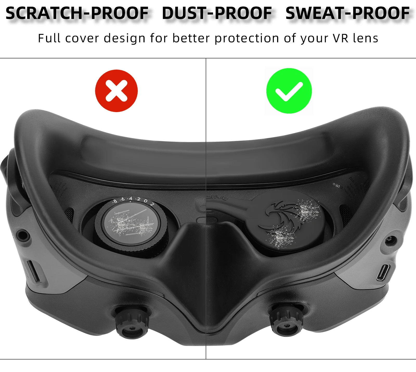 Cubierta protectora de lente para DJI Goggles3/2, tapa protectora de lente de silicona suave para DJI Avata 2, accesorios de protección a prueba de polvo