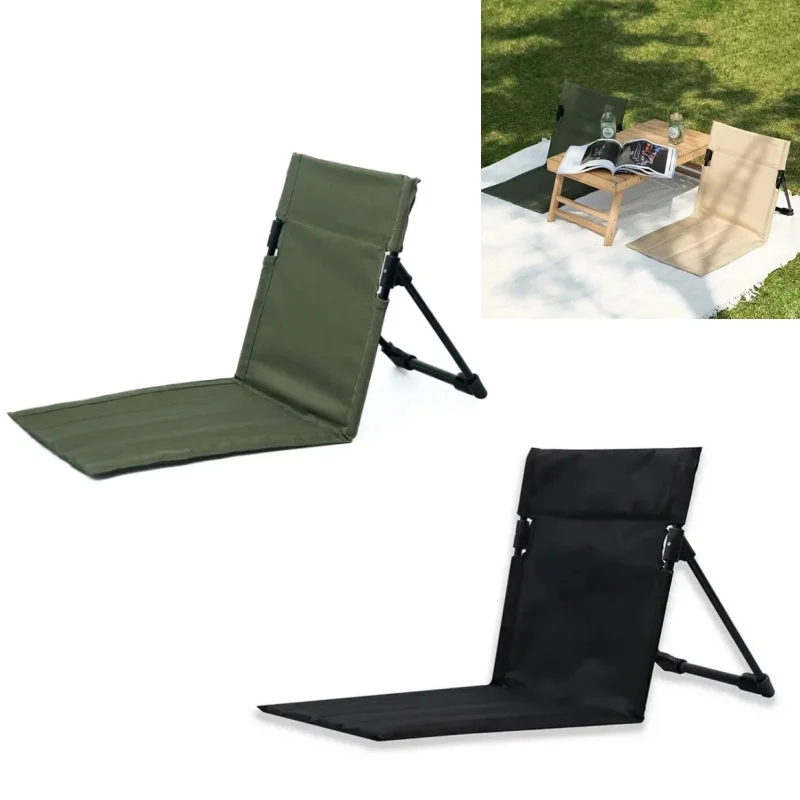 Foldable Camping Chair Outdoor Garden Park Single Lazy Chair Backrest Cushion Picnic Camping Back Chair Beach Chairs