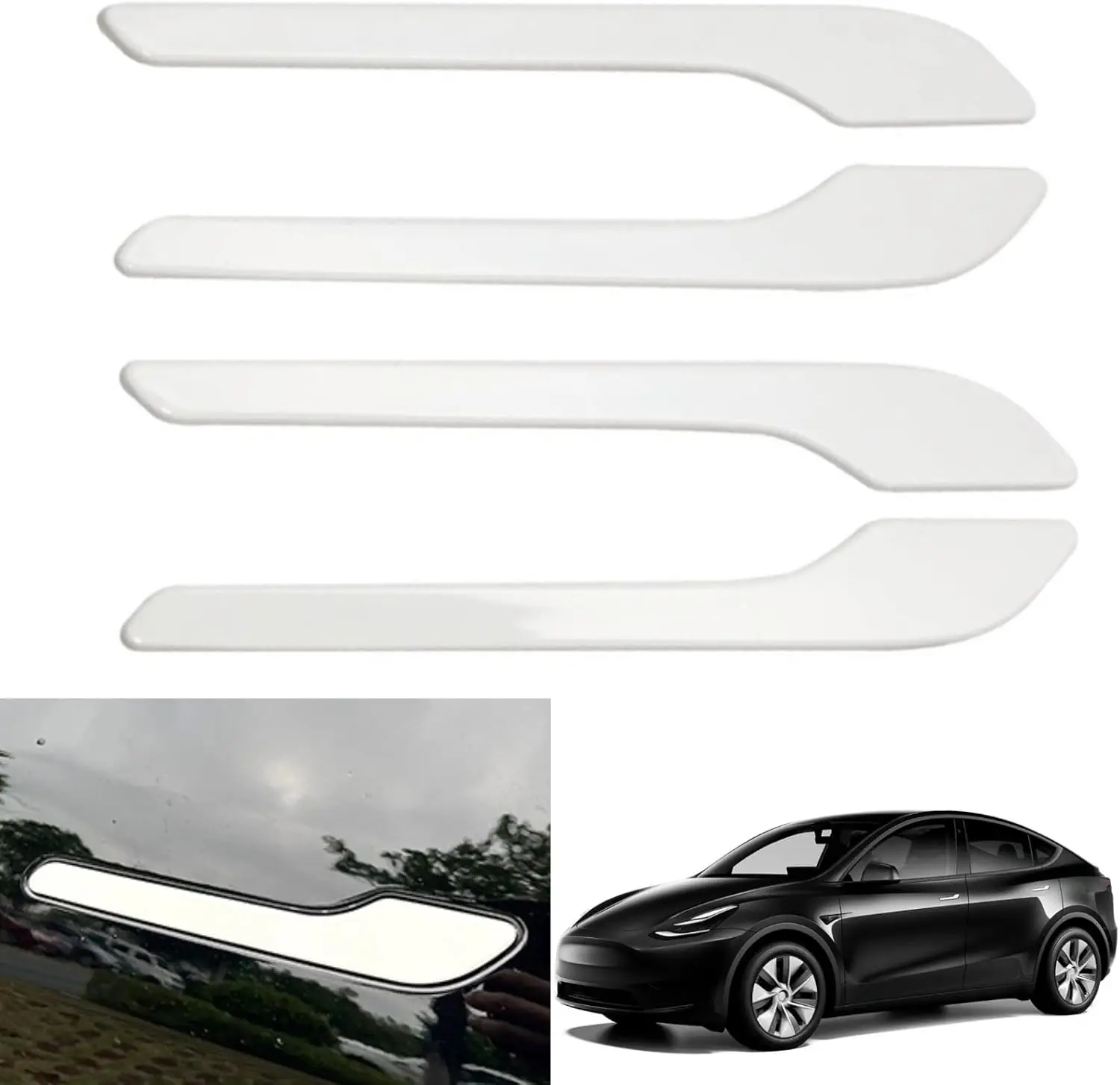 Fit for Tesla Model 3 and Model Y 2017-2024 Door Handle Decoration Cover,for Car Door Handle Sills Protection Wrap Accessories