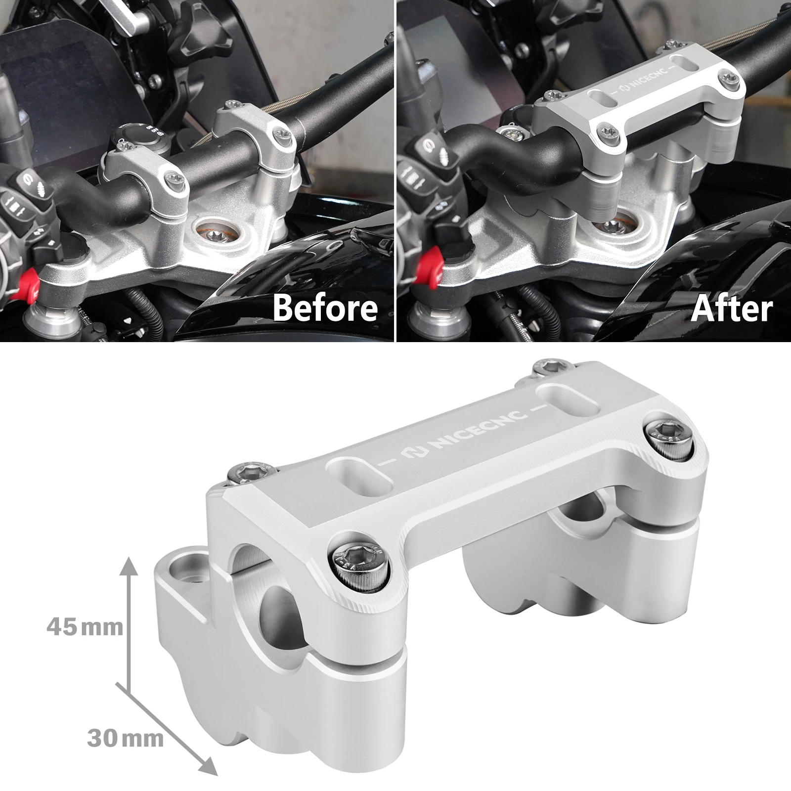 Motorcycle Handlebar Risers Pullback Handle Bar Mount Clamp for BMW R1200GS/Adventure R1200GSA R1200 GS GSA 2013 2014-2018