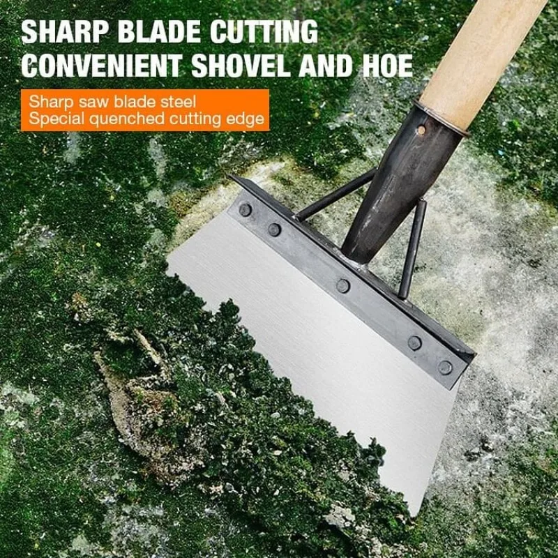Multifunctional Outdoor Cleaning Shovel Stainless Steel Wear-Resistant Weeding Shovel for Livestock Road Wall Cleaning Tool