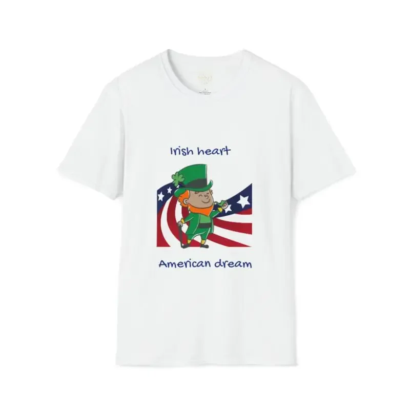 Irish Heart American Dream Immigrant Us Softstyle T Shirt