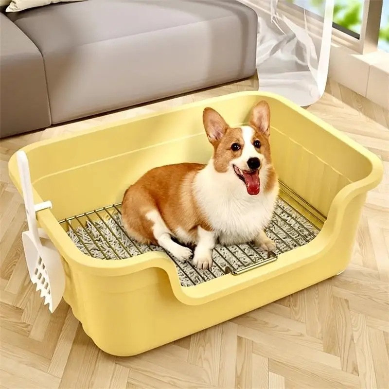 Dog Toilet Bathtub Large Square Box Stainless Steel High Fence Anti-pee Splash Detachable Small And Medium-sized