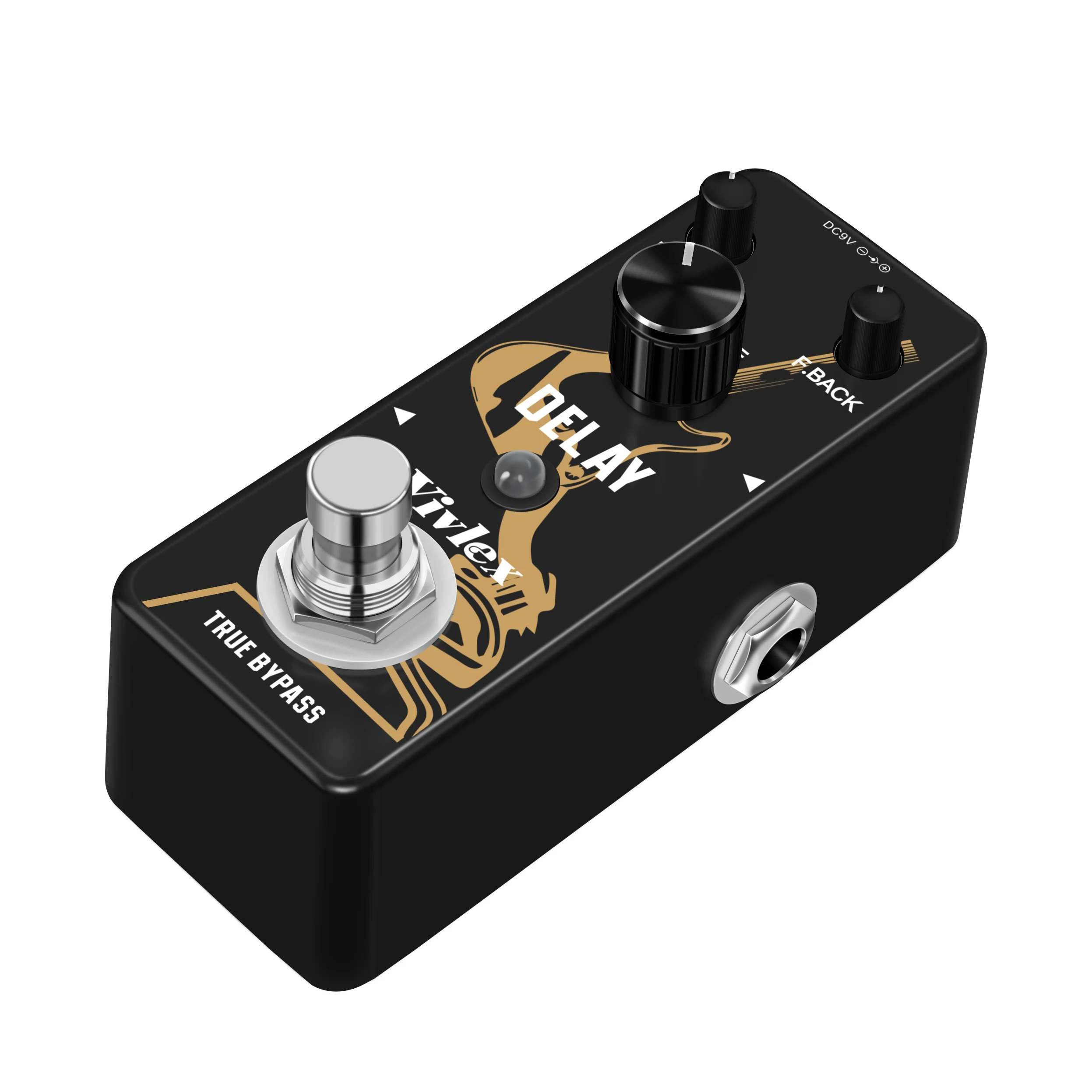 VIVLEX Guitar Delay Pedal Analog ECHO Effect Pedal TIME delay F.back Fully Vintage Delay True Bypass Circuit Universal Black view 2