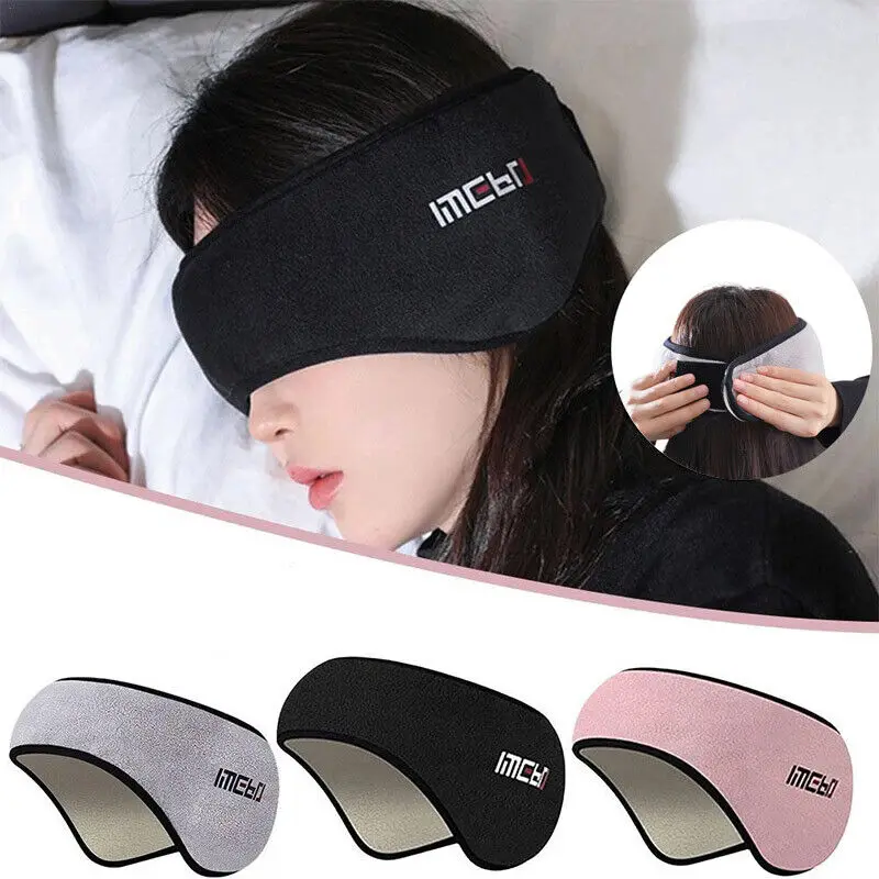 2-in-1 Shading Sleeping Eye Mask Earmuffs Men Women Winter Velvet Warm Sound Insulation Noise Reduction Sleep Protection Mask