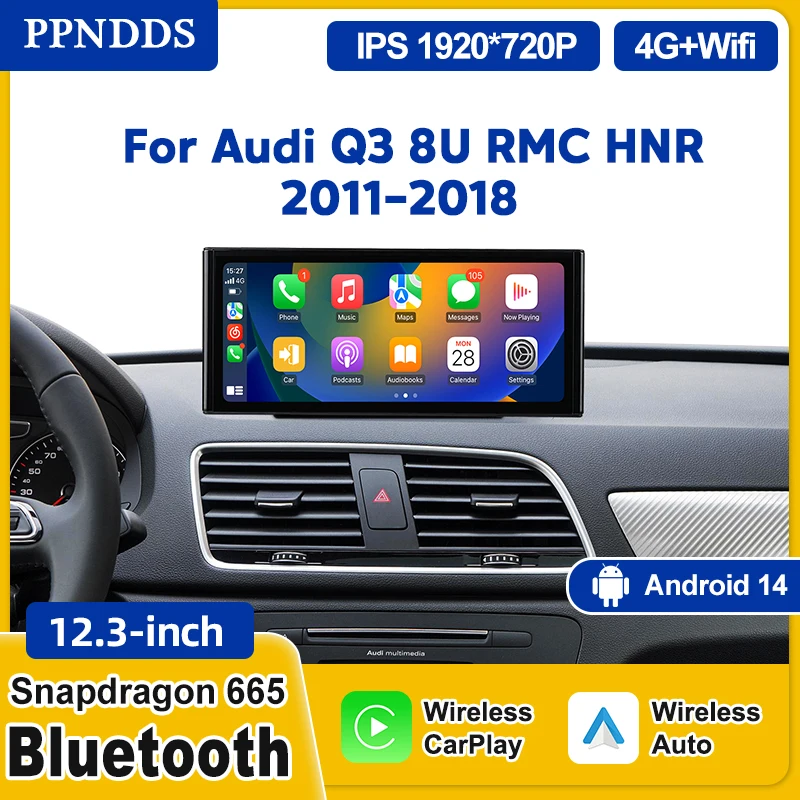 PPNDDS Android 14 CarPlay For Audi Q3 8U 2011-2018 GPS Car Multimedia PlayerNavigation Auto Radio Stereo DSP WIFI
