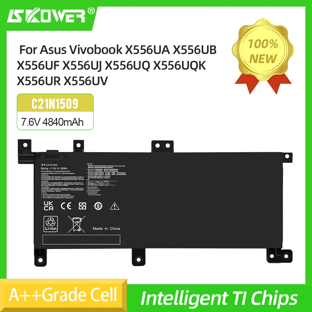 

Аккумулятор SKOWER C21N1509 для Asus Vivobook X556UA X556UB X556UF X556UJ X556UQ X556UQK X556UR X556UV K556U K556UA K6UB