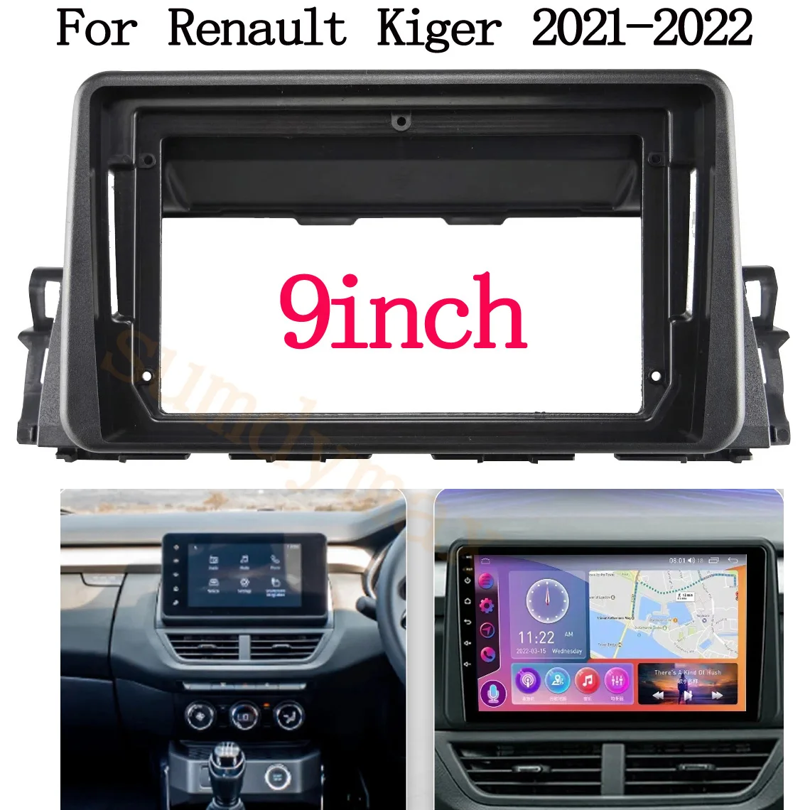 

9inch 2 Din Car Radio Frame for Renault Kiger 2021 2022 car audio Fascia Dash Kit DVD Radio Panel Stereo Cover