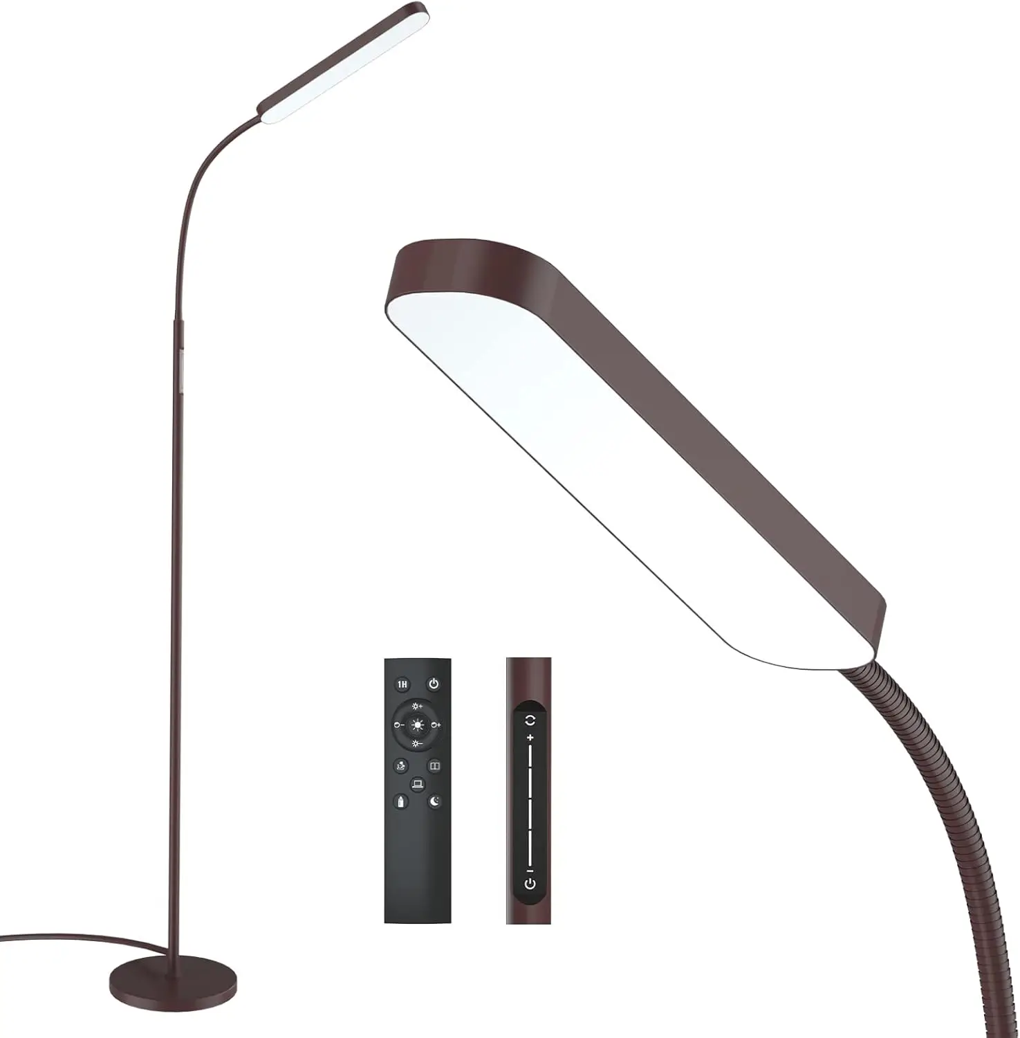 

15W LED Floor Lamp with Remote and Touch Control, Adjustable Brightness and Color Temperature for Living Room