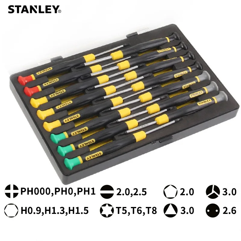 Stanley 15pcs ergonomic precision magnetic screwdriver set mini small micro screwdriver full kit for electrical repair tools