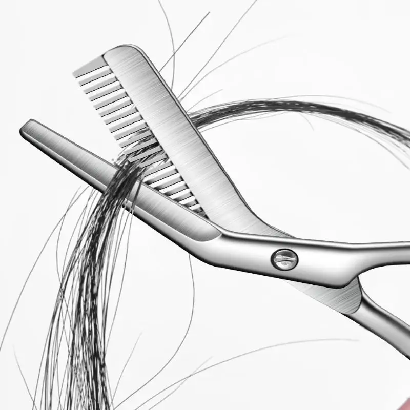1Pcs Stainless Steel Eyebrow Scissors Anti Slip Safety Trim Tool 2 in 1 Comb and Shear Beauty Makeup Scissors for Women