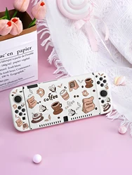 Coffee element Case for Nintendo Switch OLED, NS Game Accessories,Handheld Separable Shell for NS Joycon, Switch Cover