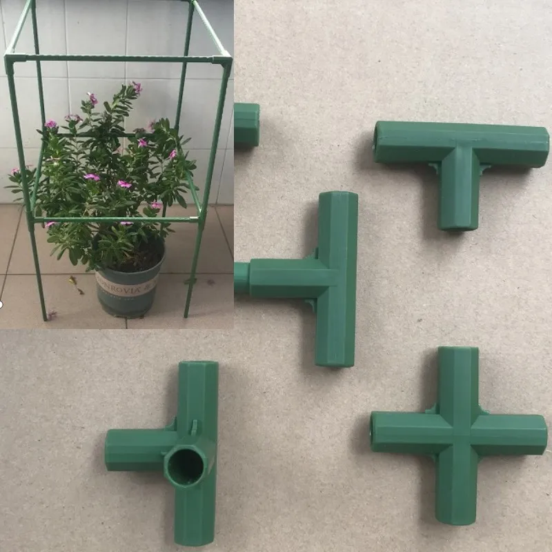 10pcs 11mm Pipe Connector 3 Way Greenhouse Plant Support Stakes Climbing Frame Plastic Connector Frame DIY Greenhouse