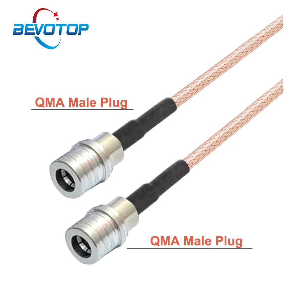 BEVOTOP RG316 Cable QMA Male to QMA Male Plug Connector 50 Ohm RF Coaxial Extension Jumper Pigtail Cord 10cm~20m