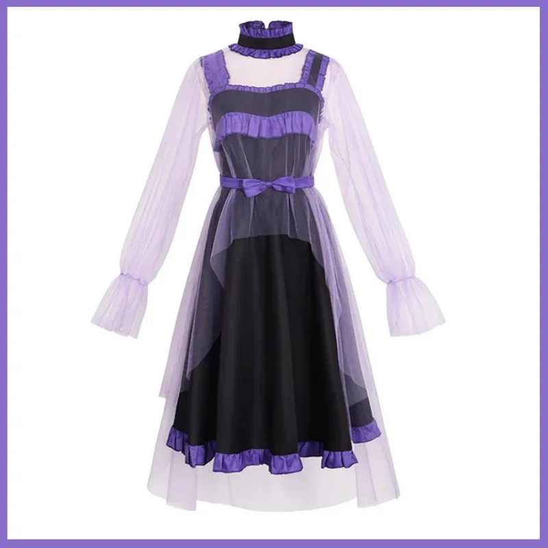 Anime oshi no ko kurokawa akane cosplay traje dia de verão roxo malha vestido de princesa peruca mulher adulta sexy carnaval terno 5ftu ^ 5