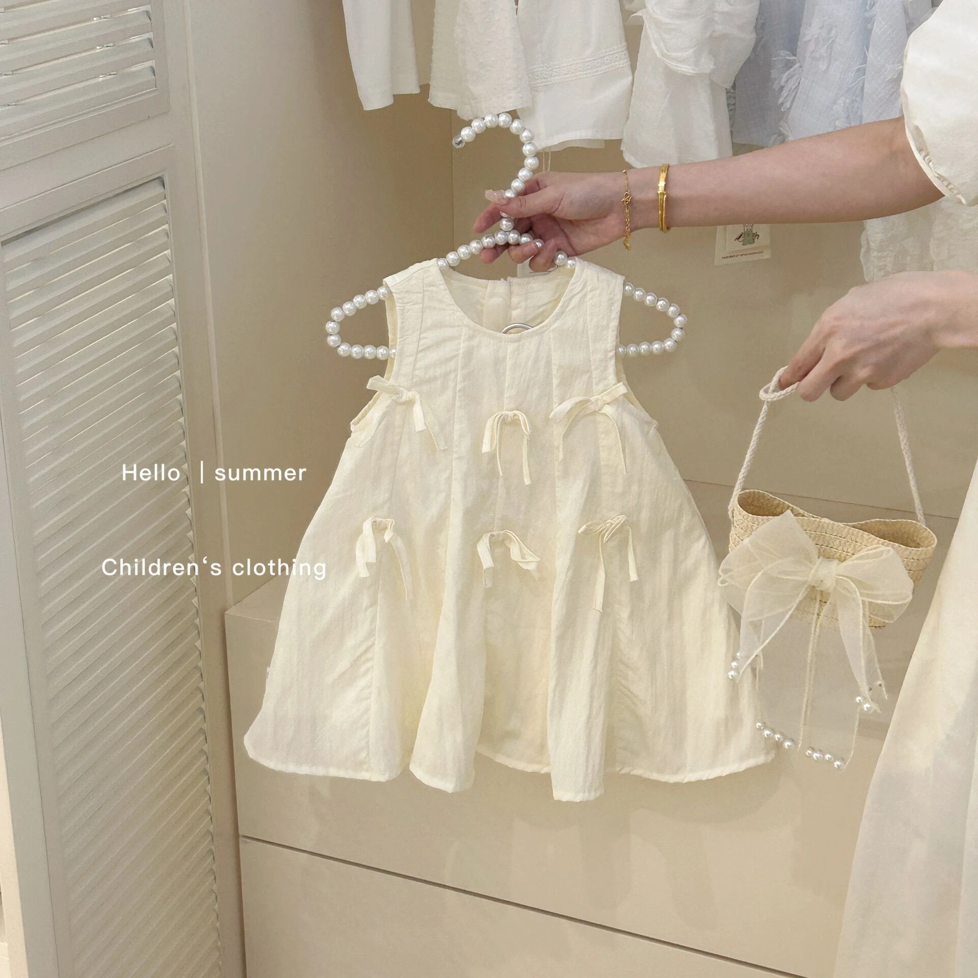 

Girls Dress Baby Girls Sundress Summer 2024 New Little Child Princess Dress Baby Fancy Dress Sweet Dresses Fashion White Skirts