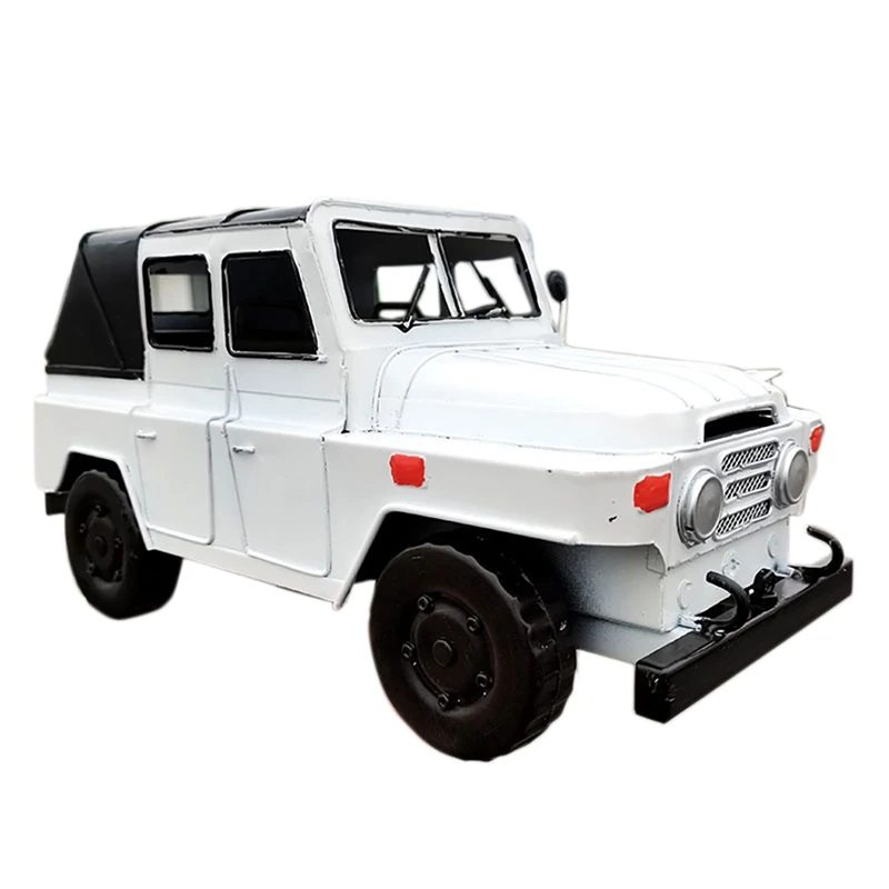 For Jeep Off-Road Car Model Handmade Wrought Iron Truck Retro Car Decoration Props Decoration Collection Boy's Gift