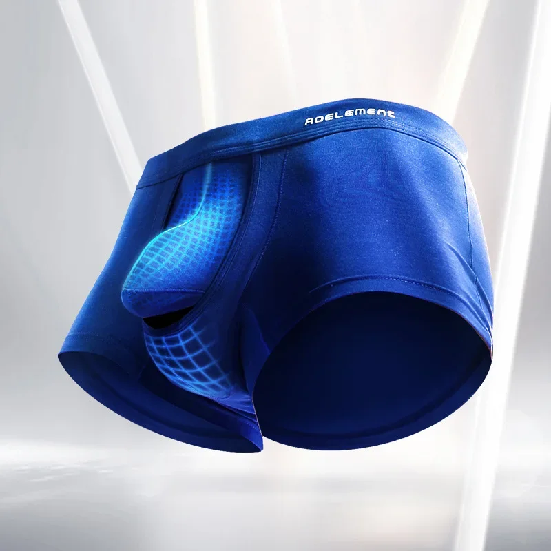 Man Bulge Pouch Elephant Nose Boxers Big Pouch U-Convex Underwears Modal Divided Pocket Lingerie Summer Elastic Waist Underpants