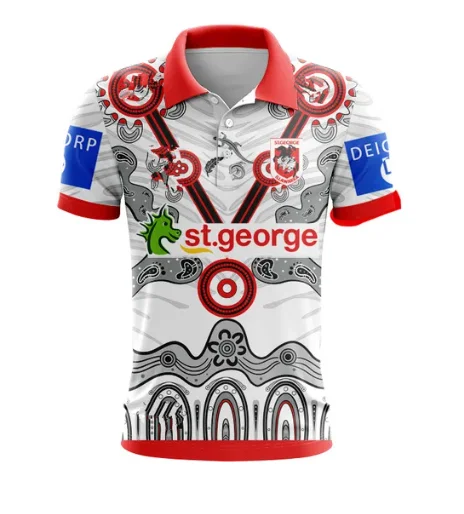 2024 ST GEORGE ILLAWARRA DRAGONS INDIGENOUS RUGBY SINGLET JERSEY size S--5XL ( Print name and number )