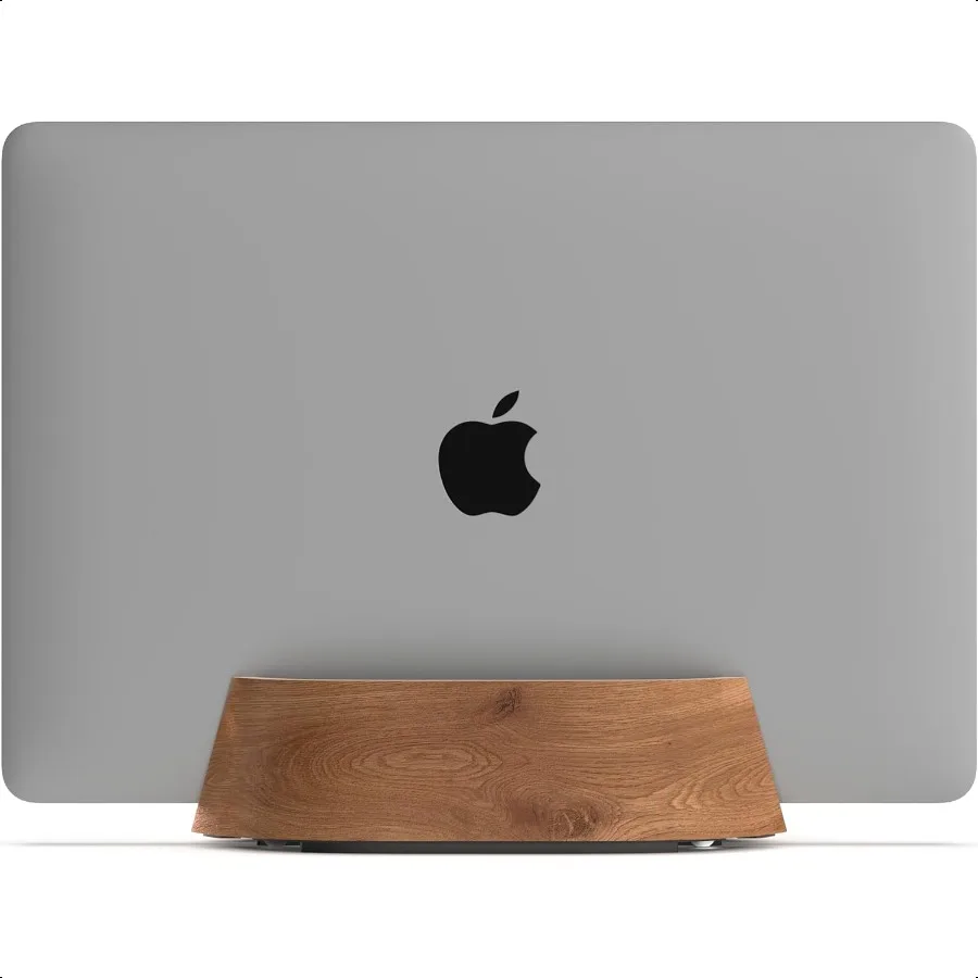 

Vertical Laptop Stand in Black Walnut Wood Upright Adjustable Holder and Dock Laptop Vertical Stand Fits Book Pro and Other Lap