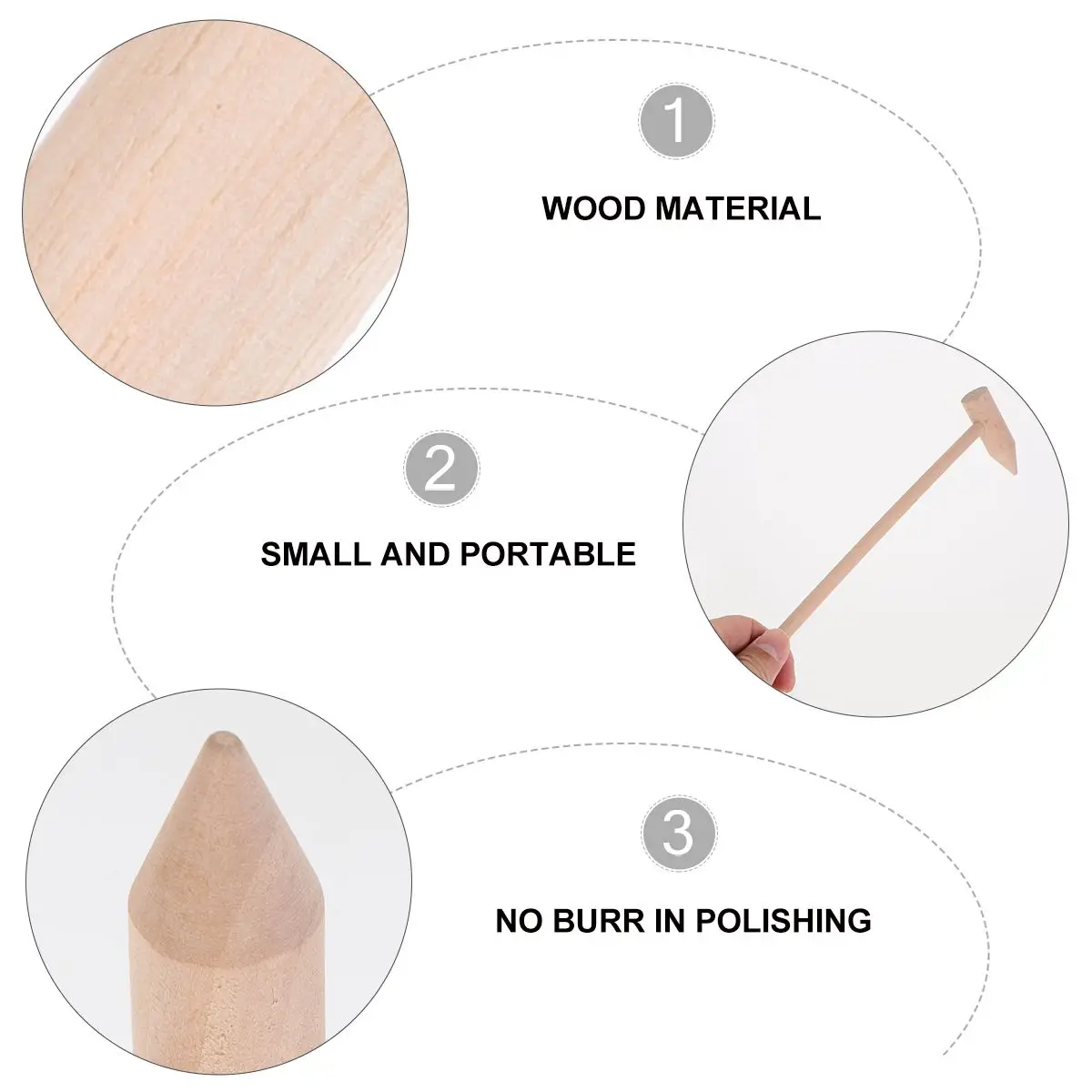 10 szt. Drewnianych młotków dla dzieci, mini młotki, małe młotki, narzędzie do koordynacji ręka-oko dla niemowląt, trwałe, gładkie, bezpieczne wykonanie