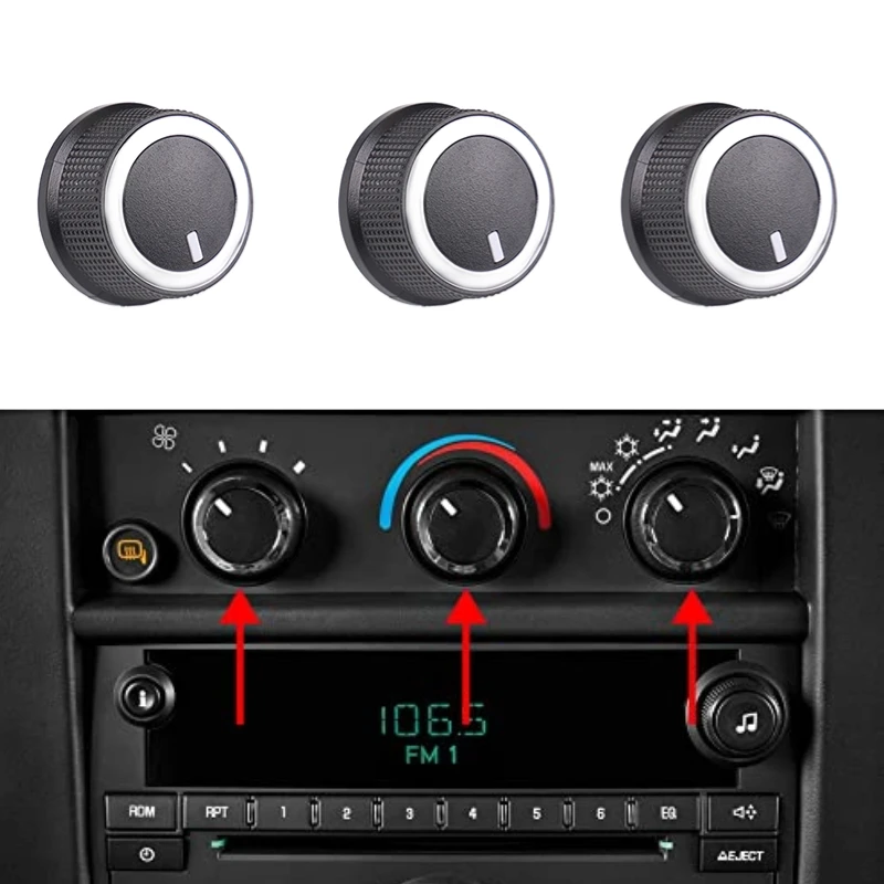 

3PCS A/C Knob Heater OE Air Conditioner Climate Control Switch Knob For Chevrolet 2008-2017 Express Van Savana 84793085/84141127