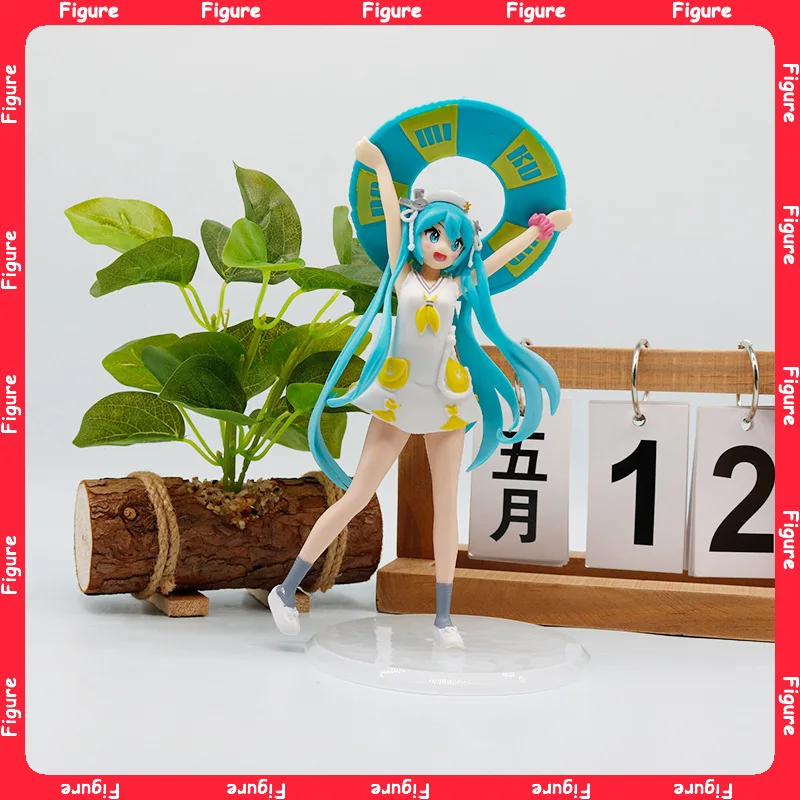 

20.5CM 2 Style Virtual Singer Swimming Circle Golf Sport Wear Anime PVC Model Figure Kwaii Girl Periphery Desktop Doll Toy Gifts