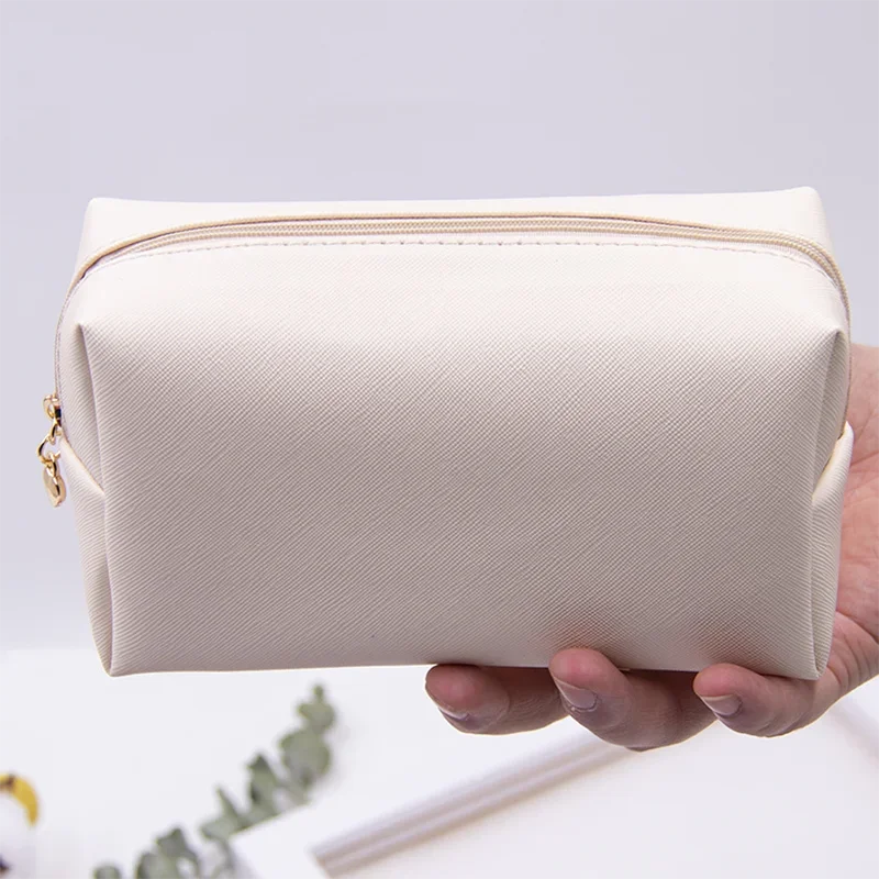 1 Pc Small Women Cosmetic Bag PU Leather Waterproof Zipper Make Up Bag Travel Washing Makeup Organizer Beauty Case