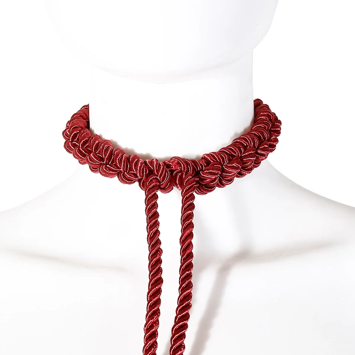 Bondage Rope Braided Simple Collar With Long Tow Rope BDSM Collar Cotton Rope Collar Multifunctional Gaming Accessories