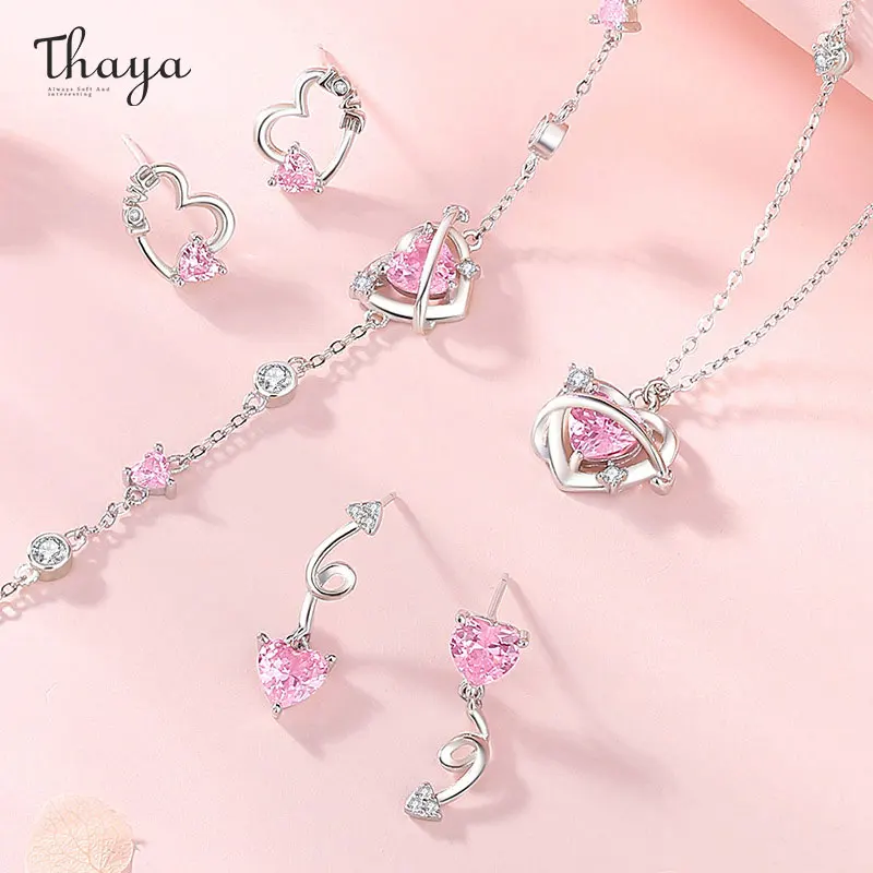 

Thaya 2024 New S925 Silver Women Jewelry Set Romantic Fashion Female Necklaces Birthday Party Engagement Fine Jewelry for Girls