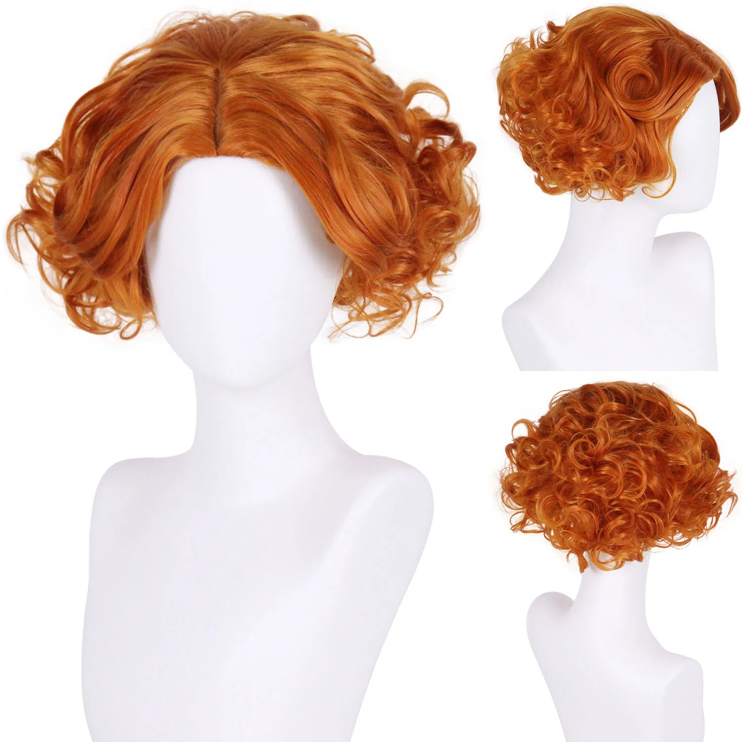 

Синтетический парик цвета имбирно-оранжевого оттенка для женщин, парик для косплея в стиле Бурифу, короткий кудрявый парик Ани с челкой для аниме-костюма на Хэллоуин, унисекс