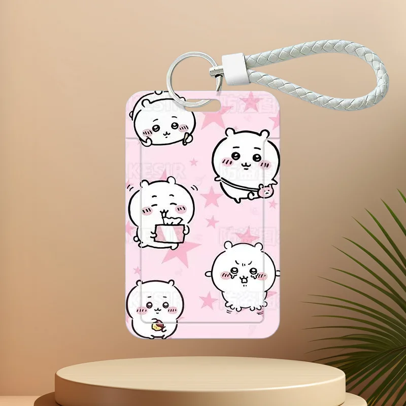 Chiikawa portabl In Stock cartoon ID Card Holder cute Sliding Cover Student ID Card Holder