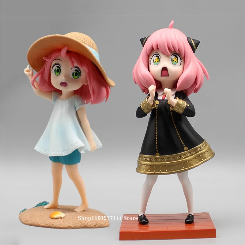 

18cm Anime Spy X Family Figures Summer Beach Anya Forger Action Figure Uniform Anya Toys PVC Collection Doll for Children Gfit