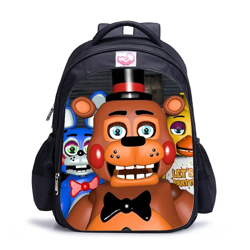 FNAF 초등 학교 가방, 소프트웨어 백팩, 만화 프레디 베어, 십대 어린이용 학교 가방, Mochila Escolar, 16 인치