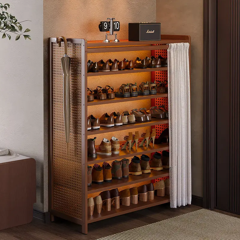 Shoe rack, multi-layer small narrow shoe cabinet outside the entrance of the household, simple entry into the corridor, dust-pro
