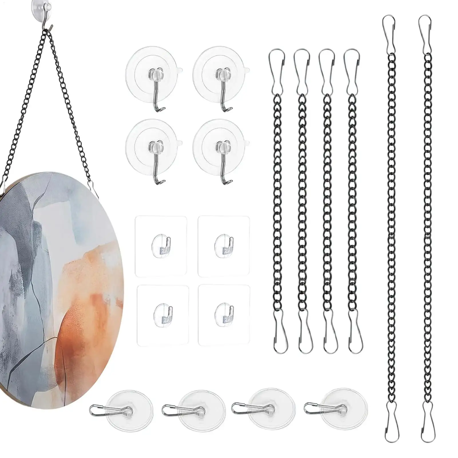 Window Hanging Chain Outdoor Kitchen Garden with Suction Cups Easy to Install Room Picture Hanging Chain Accessory