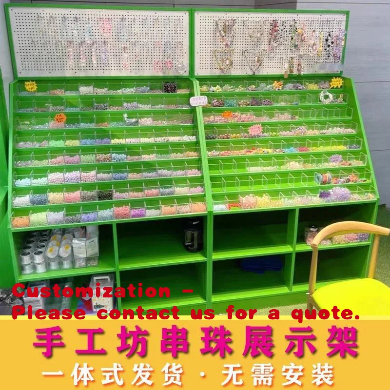 

Customize.Single-Sided Wall-Mounted Handicraft WorkshopdiyBead Display Stand Acrylic Transparent Step Cabinet Bead Storage Box O