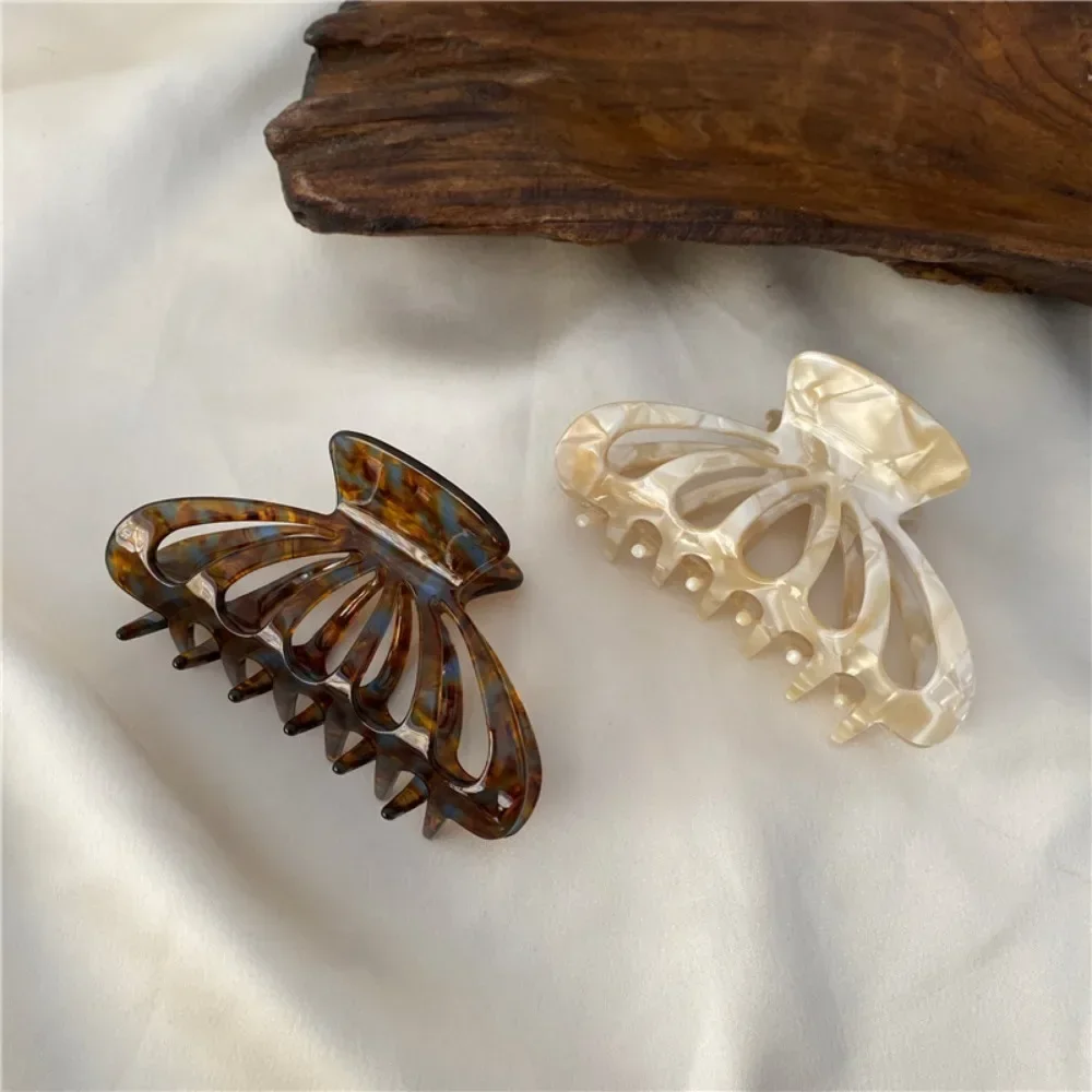 

Geometric Acetate Leopard Hair Claw Clips, Hollow Fan Shape Hairpins for Women Elegant Party Wedding Hair Accessories