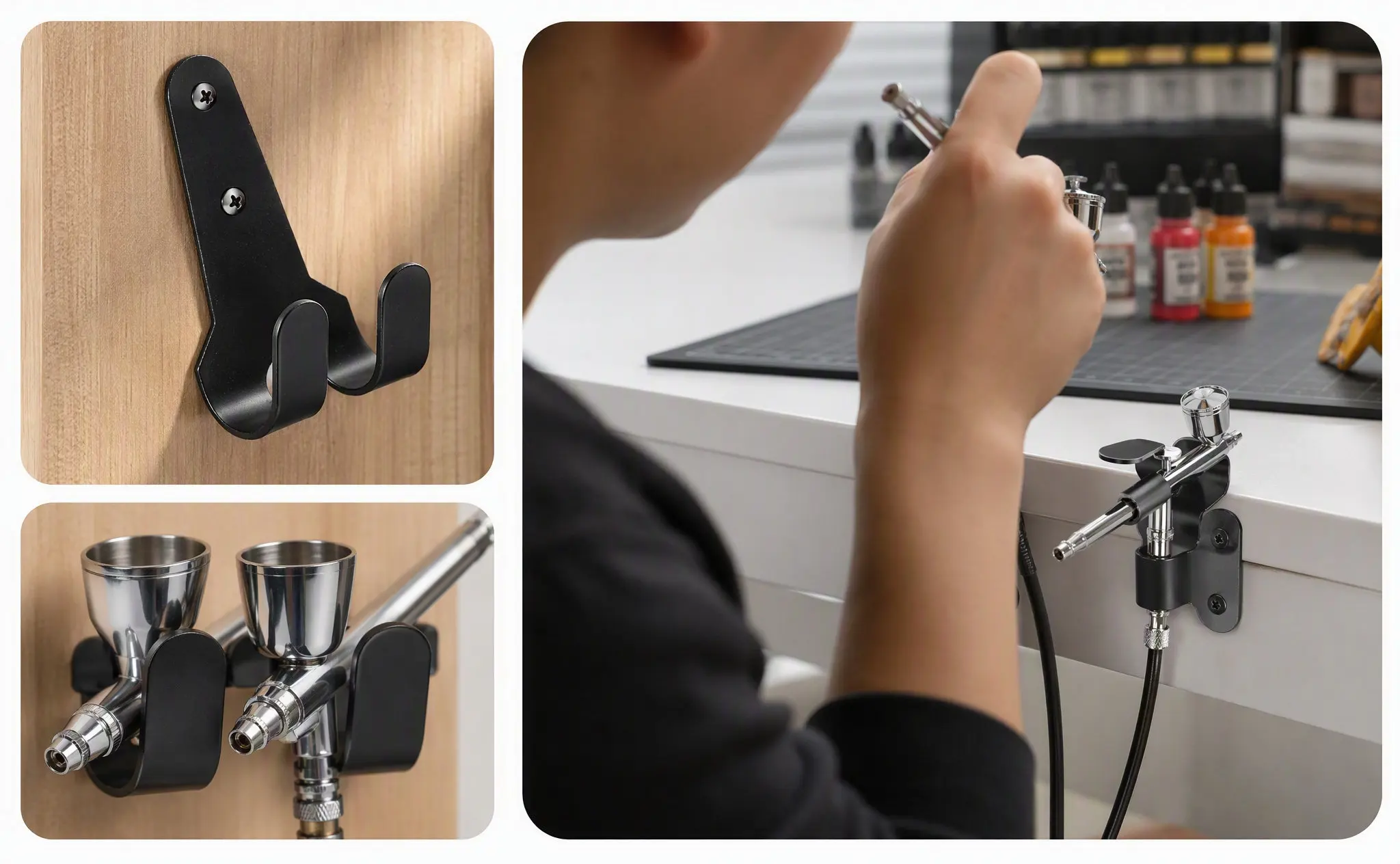 Spray Pen Airbrush Stand Holder Automotive Paint Support Tool Organizer Garage Storage Rack Brush Holder Makeup Accessory