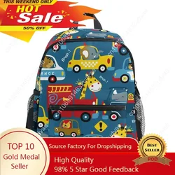 Mochilas escolares dos desenhos animados com drivers engraçados para crianças, Princesa Sacos escolares primários para meninos, Mochila escolar impermeável para crianças