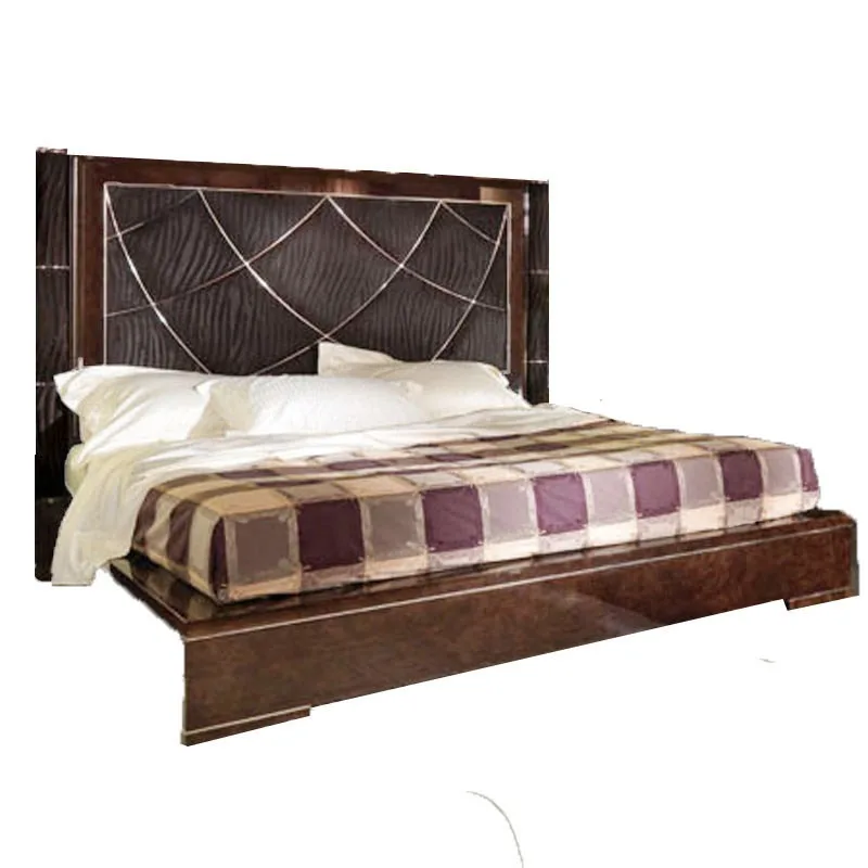 Double bed, light luxury, modern Chinese bed, master bedroom, Hong Kong-style postmodern, new bed, double bed fashionable