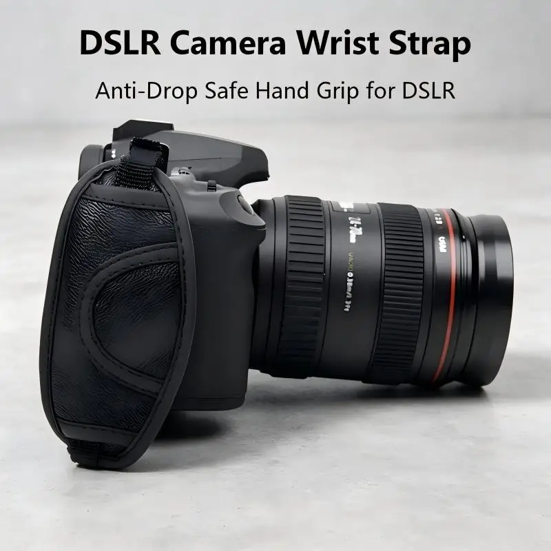 Leather Camera Wrist Strap DSLR Hand Grip, Anti-Drop Padded Ergonomic Strap, Non-Slip Secure For Canon Nikon Sony DSLR Photo Pro